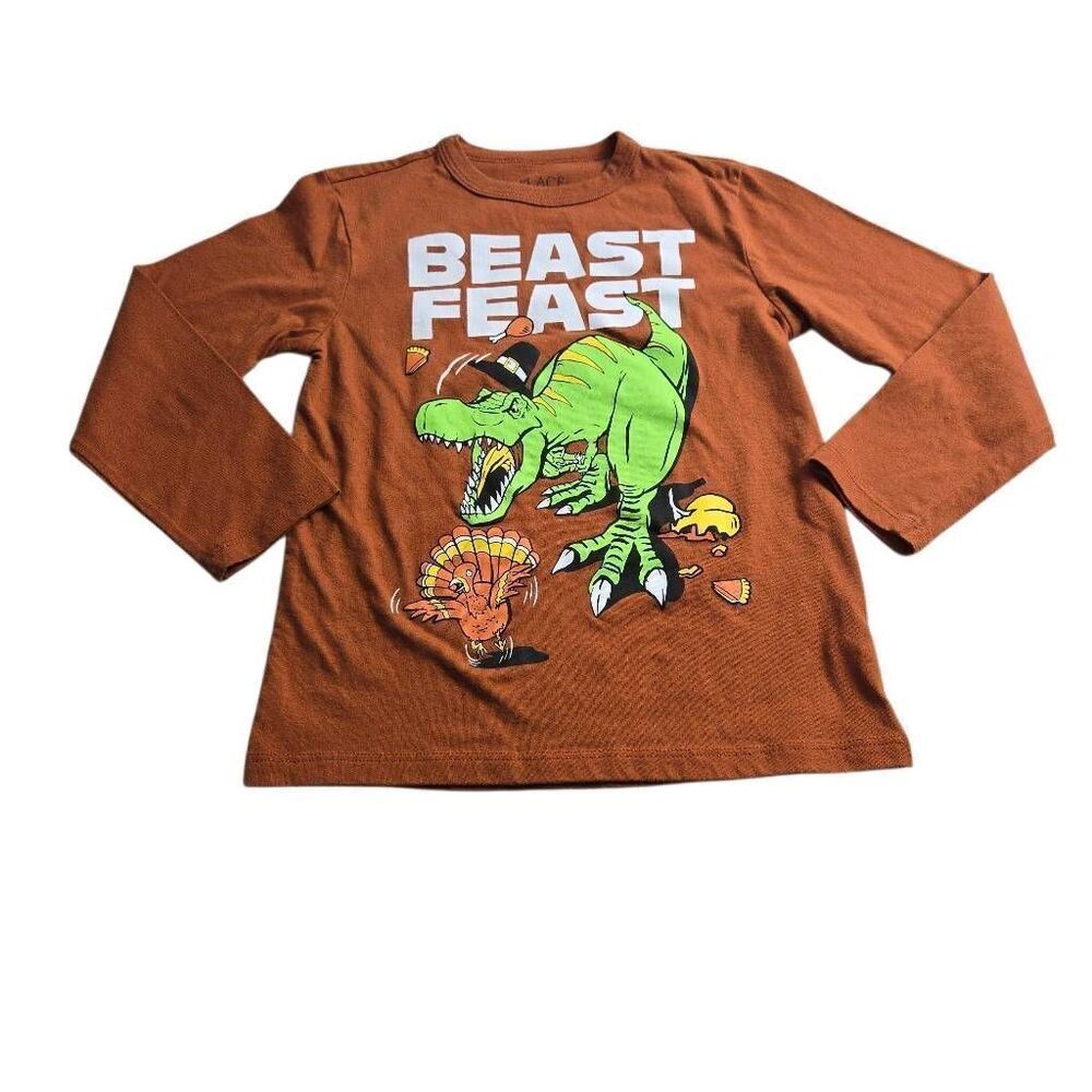 Children's Place Thanksgiving Dinosaur shirt S5/6